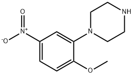 1-(2-メトキシ-5-ニトロフェニル)ピペラジン 化学構造式