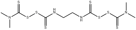 N,N''-エチレンビス(N',N'-ジメチルチウラムジスルフィド) 化学構造式