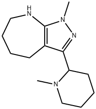 Pyrazolo[3,4-b]azepine, 1,4,5,6,7,8-hexahydro-1-methyl-3-(1-methyl-2-piperidinyl)- (9CI),583810-76-8,结构式