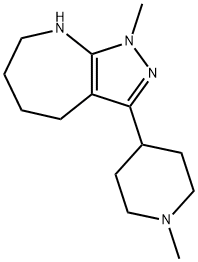 Pyrazolo[3,4-b]azepine, 1,4,5,6,7,8-hexahydro-1-methyl-3-(1-methyl-4-piperidinyl)- (9CI),583811-38-5,结构式