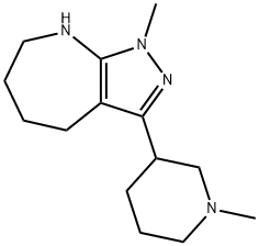 Pyrazolo[3,4-b]azepine, 1,4,5,6,7,8-hexahydro-1-methyl-3-(1-methyl-3-piperidinyl)- (9CI),583811-42-1,结构式