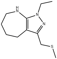 Pyrazolo[3,4-b]azepine, 1-ethyl-1,4,5,6,7,8-hexahydro-3-[(methylthio)methyl]- (9CI),583811-55-6,结构式