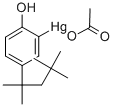 2-(アセトキシメルクリオ(II))-4-(1,1,3,3-テトラメチルブチル)フェノール 化学構造式