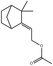 酢酸(E)-2-(3,3-ジメチルビシクロ[2.2.1]ヘプタン-2-イリデン)エチル 化学構造式