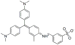 N-[4-[ビス[4-(ジメチルアミノ)フェニル]メチレン]-2-メチル-2,5-シクロヘキサジエン-1-イリデン]-3-スルホナトベンゼンメタンアミニウム 化学構造式