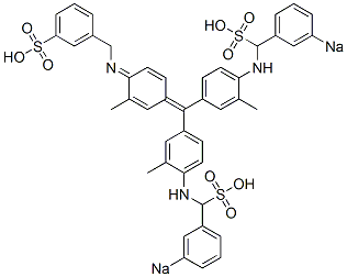 3-[[[4-[Bis[3-methyl-4-[(3-sodiosulfobenzyl)amino]phenyl]methylene]-2-methyl-2,5-cyclohexadien-1-ylidene]amino]methyl]benzenesulfonic acid Struktur