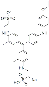 N-[4-[[4-[(4-Ethoxyphenyl)amino]phenyl][3-methyl-4-[(2-sodiosulfoethyl)amino]phenyl]methylene]-2-methyl-2,5-cyclohexadien-1-ylidene]-2-sulfonatoethanaminium 结构式