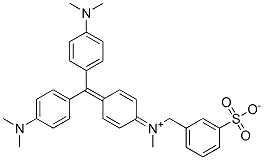 N-[4-[ビス[4-(ジメチルアミノ)フェニル]メチレン]-2,5-シクロヘキサジエン-1-イリデン]-N-メチル-3-スルホナトベンゼンメタンアミニウム 化学構造式