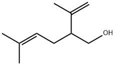 5-メチル-2-(1-メチルエテニル)-4-ヘキセン-1-オール 化学構造式