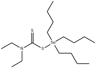 三丁基[(二乙基硫代氨基甲酰基)硫代]锡烷 结构式