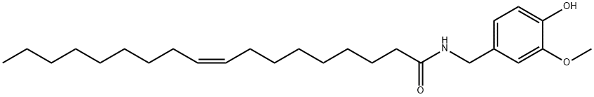 N-バニリル-9-オクタデセンアミド 化学構造式