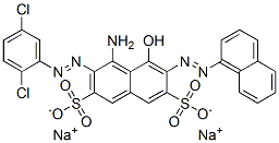 disodium 4-amino-3-[(2,5-dichlorophenyl)azo]-5-hydroxy-6-(1-naphthylazo)naphthalene-2,7-disulphonate  Struktur