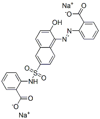 2-[[6-[[(2-Carboxyphenyl)amino]sulfonyl]-2-hydroxy-1-naphthalenyl]azo]benzoic acid disodium salt Structure