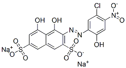3-[(5-Chloro-2-hydroxy-4-nitrophenyl)azo]-4,5-dihydroxy-2,7-naphthalenedisulfonic acid disodium salt Struktur