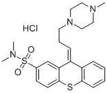 N,N-ジメチル-9-[3-(4-メチルピペラジン-1-イル)プロピリデン]-9H-チオキサンテン-2-スルホンアミド·2塩酸塩 化学構造式