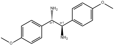 1,2-ビス(4-メトキシフェニル)エタン-1,2-ジアミン 化学構造式