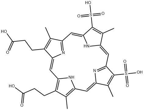 ジュウテロポルフィリンIX2,4-ジスルホン酸 化学構造式