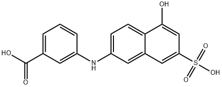 3-(5-hydroxy-7-sulfonaphthalen-2-ylamino)benzoic acid Struktur