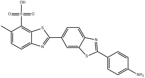 2-(4-aminophenyl)-6-methyl[2,6'-bibenzothiazole]-7-sulphonic acid Structure