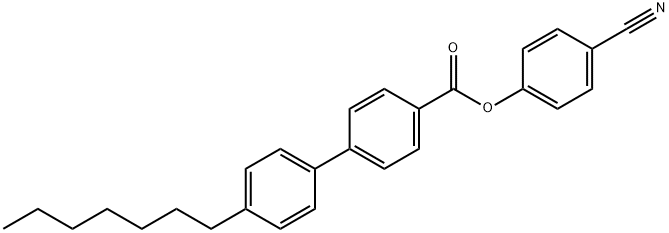 4'-Heptyl-4-biphenylcarboxylic acid p-cyanophenyl ester Structure