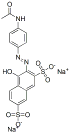 3-[[4-(アセチルアミノ)フェニル]アゾ]-4-ヒドロキシ-2,7-ナフタレンジスルホン酸二ナトリウム 化学構造式