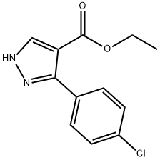 5-(4-クロロフェニル)-1H-ピラゾール-4-カルボン酸エチル 化学構造式