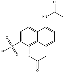 5-(acetylamino)-1-(acetyloxy)naphthalene-2-sulphonyl chloride Structure