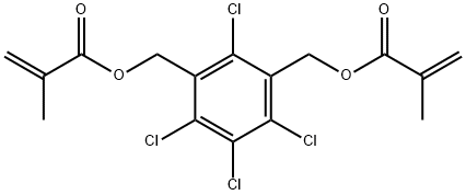 ビス(2-メチルプロペン酸)(2,4,5,6-テトラクロロ-1,3-フェニレン)ビスメチレン 化学構造式