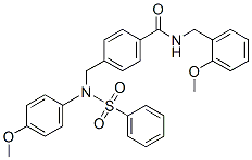 4-[[benzenesulfonyl-(4-methoxyphenyl)amino]methyl]-N-[(2-methoxyphenyl)methyl]benzamide 结构式