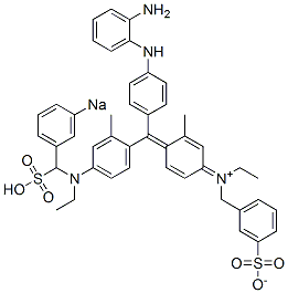 N-[4-[[4-[(2-Aminophenyl)amino]phenyl][4-[N-ethyl-N-(3-sodiosulfobenzyl)amino]-2-methylphenyl]methylene]-3-methyl-2,5-cyclohexadien-1-ylidene]-N-ethyl-3-sulfonatobenzenemethanaminium 结构式