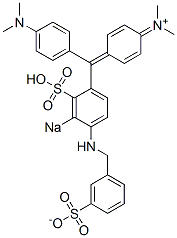 N-メチル-N-[4-[[4-(ジメチルアミノ)フェニル][4-[(3-スルホナトベンジル)アミノ]-3-ソジオスルホフェニル]メチレン]-2,5-シクロヘキサジエン-1-イリデン]メタンアミニウム 化学構造式
