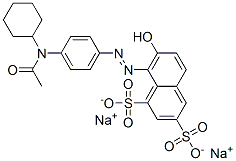 8-[[4-(乙酰基环己基氨基)苯基]偶氮]-7-羟基萘-1,3-二磺酸二钠 结构式