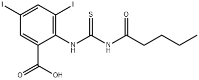 3,5-DIIODO-2-[[[(1-OXOPENTYL)AMINO]THIOXOMETHYL]AMINO]-BENZOIC ACID,586391-25-5,结构式