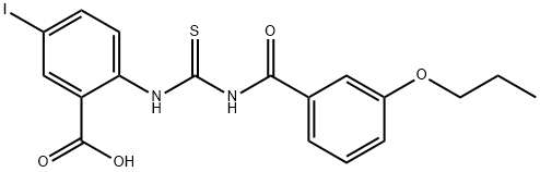 5-IODO-2-[[[(3-PROPOXYBENZOYL)AMINO]THIOXOMETHYL]AMINO]-BENZOIC ACID,586391-88-0,结构式