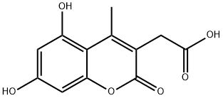 2-(5,7-二羟基-4-甲基-2-氧代-2H-色烯-3-基)乙酸, 5864-00-6, 结构式
