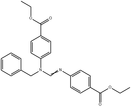 N,N'-Bis(4-ethoxycarbonylphenyl)-N-benzylformamidine Struktur