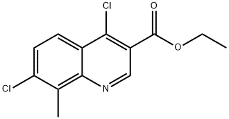 ETHYL 4,7-DICHLORO-8-METHYLQUINOLINE-3-CARBOXYLATE 结构式