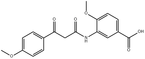4-甲氧基-3-[[3-(4-甲氧基苯基)-1,3-二氧代丙基]氨基]苯甲酸, 5867-18-5, 结构式