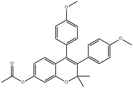[3,4-bis(4-methoxyphenyl)-2,2-dimethyl-chromen-7-yl] acetate Struktur