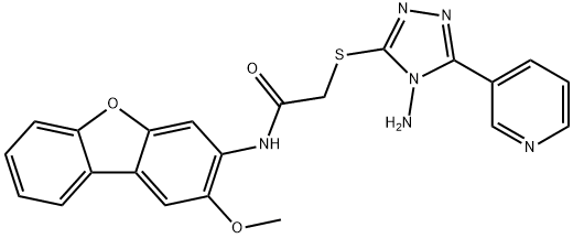 Acetamide, 2-[[4-amino-5-(3-pyridinyl)-4H-1,2,4-triazol-3-yl]thio]-N-(2-methoxy-3-dibenzofuranyl)- (9CI)|