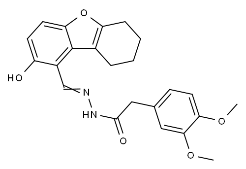 586998-83-6 Benzeneacetic acid, 3,4-dimethoxy-, [(6,7,8,9-tetrahydro-2-hydroxydibenzofuran-1-yl)methylene]hydrazide (9CI)