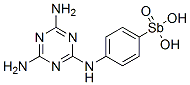 p-[(4,6-ジアミノ-1,3,5-トリアジン-2-イル)アミノ]フェニルスチボン酸 化学構造式