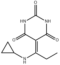 2,4,6(1H,3H,5H)-Pyrimidinetrione, 5-[1-(cyclopropylamino)propylidene]- (9CI) 结构式