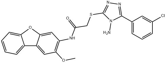 Acetamide, 2-[[4-amino-5-(3-chlorophenyl)-4H-1,2,4-triazol-3-yl]thio]-N-(2-methoxy-3-dibenzofuranyl)- (9CI) Structure