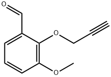 3-メトキシ-2-(プロプ-2-イン-1-イルオキシ)ベンズアルデヒド 化学構造式