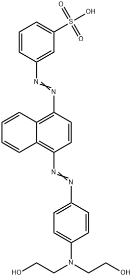 m-[[4-[[4-[bis(2-hydroxyethyl)amino]phenyl]azo]-1-naphthyl]azo]benzenesulphonic acid Struktur