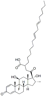 9-fluoro-11beta,17-dihydroxy-16alpha-methylpregna-1,4-diene-3,20-dione 21-[(9E,12E)-octadeca-9,12-dienoate] Structure