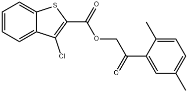 Benzo[b]thiophene-2-carboxylic acid, 3-chloro-, 2-(2,5-dimethylphenyl)-2-oxoethyl ester (9CI) Structure