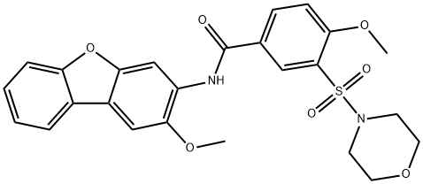Benzamide, 4-methoxy-N-(2-methoxy-3-dibenzofuranyl)-3-(4-morpholinylsulfonyl)- (9CI) Struktur