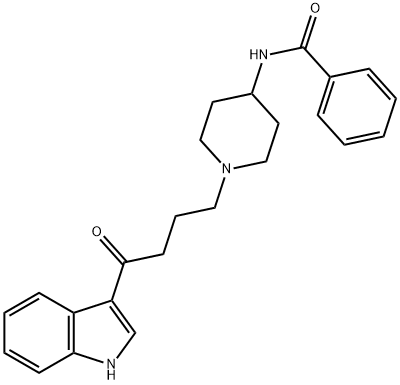 4-benzamido-1-(4-(indol-3-yl)-4-oxobutyl)piperidine 化学構造式